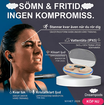 Originella Vattentäta Dreampods™ 2026 (Uppgraderas bas & ljud)